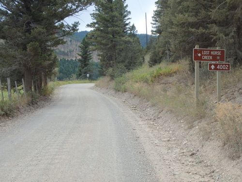GDMBR: The Turn-Off for Lost Creek Road.